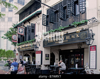 The Penny black public house Chinatown Singapore river boat quay English pub Stock Photo