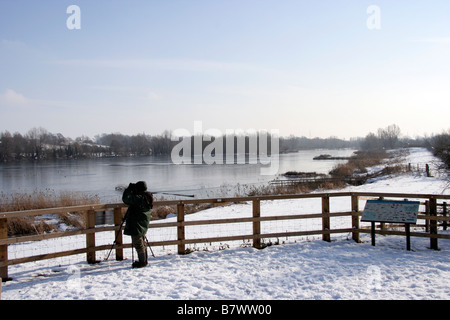 The Viewpoint at Amwell Quarry Nature Reserve Stock Photo