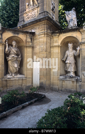 Statues of Deborah & Aaron the Levite, brother of Moses & First High Priest of Hebrews, Monument Sec, Aix en Provence, France Stock Photo