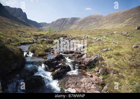 The Bealach na Ba, mountain pass, in the Applecross peninsula, Wester Ross Scottish Highlands Great Britain Stock Photo