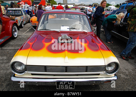 a customised old car at the 'annual run to sun' event at newquay,cornwall,uk Stock Photo