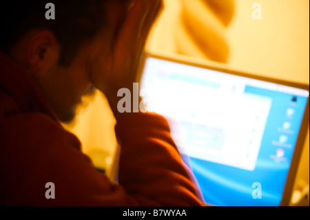 Man using laptop computer Stock Photo