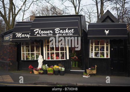 A florist in former Coal Merchant Huts. Heaton Moor, Stockport, Greater Manchester, United Kingdom. Stock Photo