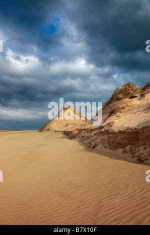 Ainsdale Sand Dunes National Nature Reserve NNR showing erosion of frontal dunes Stock Photo