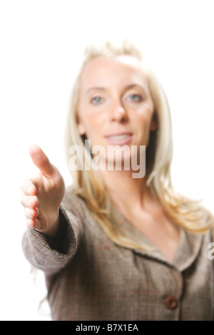 A young attractive business woman in the studio Stock Photo