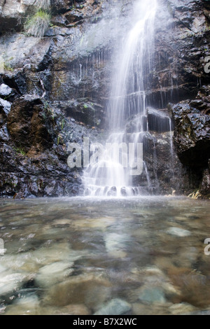 Caledonian waterfall on the trail in Troodos mountains South Cyprus. Stock Photo