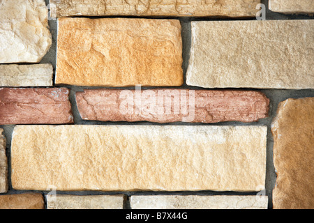 A stone block wall in a South Western style Stock Photo