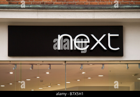 A shop sign above the Next clothing shop on Oxford Street, London. Jan 2009 Stock Photo