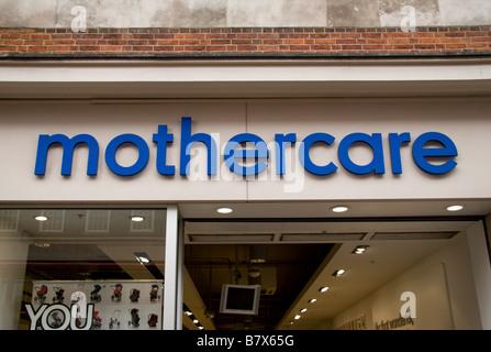 A shop sign above the Mothercare shop in Oxford Street, London. Jan 2009 Stock Photo