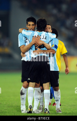Argentina team group ARG AUGUST 19 2008 Football Beijing 2008 Olympic Games Mens Football semi final match between Argentina and Brazil at Workers Stadium in Beijing China Photo by Atsushi Tomura AFLO SPORT 1035 Stock Photo