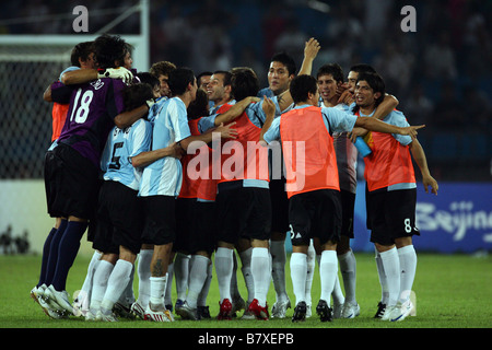 Argentina team group ARG AUGUST 19 2008 Football Beijing 2008 Olympic Games Mens Football semi final match between Argentina and Brazil at Workers Stadium in Beijing China Photo by YUTAKA AFLO SPORT 1040 Stock Photo