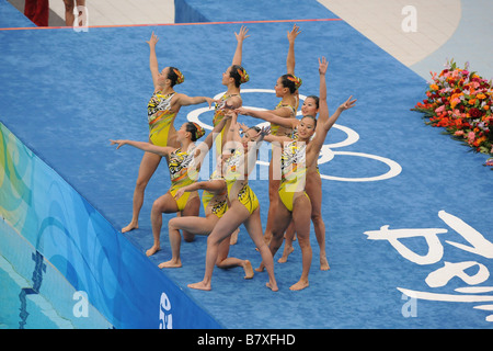 Japan National Team Group JPN AUGUST 22 2008 Synchronized Swimming The Japan team competes in the synchronized swimming event at the National Aquatics Center on Day 14 of the Beijing 2008 Olympic Games on August 22 2008 in Beijing China Photo by Masakazu Watanabe AFLO SPORT 0005 Stock Photo