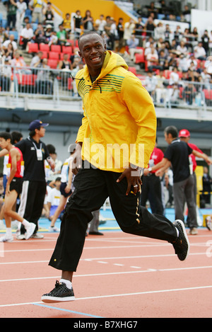 Usain Bolt JAM SEPTEMBER 23 2008 Athletics SEIKO SUPER TRACK AND FIELD MEET IN KAWASAKI 2008 at Todoroki Stadium Kanagawa Japan Stock Photo