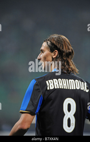 Zlatan Ibrahimovic Inter OCTOBER 1 2008 Football UEFA Champions League Group B first leg match between Inter Milan and Werder Bremen at the San Siro stadium in Milan Italy Photo by Enrico Calderoni AFLO SPORT 0391 Stock Photo