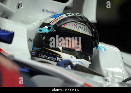 Nick Heidfeld BMW Sauber OCTOBER 11 2008 Formula One Nick Heidfeld of Germany and BMW Sauber prepares to drive during practice for the Japanese Formula One Grand Prix at the Fuji Speedway on OCTOBER 11 2008 in Shizuoka Japan Photo by Masakazu Watanabe AFLO SPORT 0005 GERMANY OUT Stock Photo