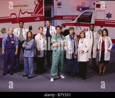 ER TV series 1994-2009 USA 2002 Season 9  Paul McCrane, Sharif Atkins , Maura Tierney , Sherry Stringfield, Goran Visnjic Stock Photo