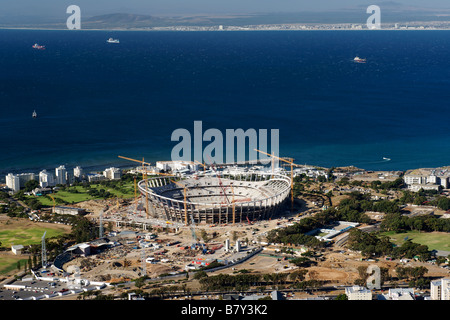 View of the 2010 FIFA world cup stadium under construction in Greenpoint, Cape Town, South Africa. Stock Photo