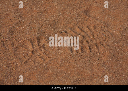 Footprint in the sand on a beach in the Galapagos, Ecuador Stock Photo