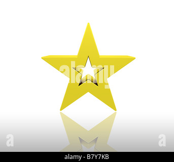 3D render of a gold star Stock Photo