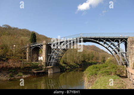 The Iron Bridge at Ironbridge in Telford Shropshire Stock Photo