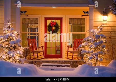 Christmas Home in Grand Isle VT Stock Photo