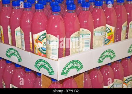Plastic Bottles Of Robinsons Summer Fruits Fruit and Barley Juice Stock Photo