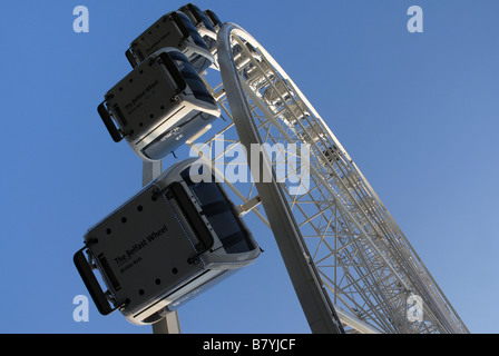 The Belfast Wheel, located at the east side of Belfast City Hall, the structure offers spectacular views across the city. Stock Photo