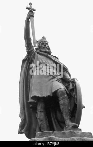 1901 Statue of King Alfred The Great in The High Street of Winchester by Hamo Thornycroft Stock Photo