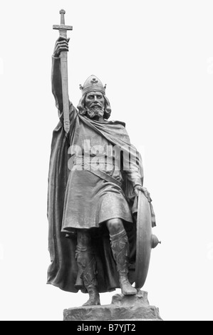 1901 Statue of King Alfred The Great in The High Street of Winchester by Hamo Thornycroft Stock Photo