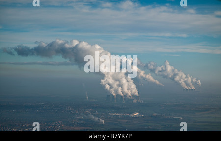 Ferrybridge, Eggborough and Drax Coal Fired Power Stations, Yorkshire, Northern England Stock Photo
