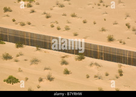 US Mexico Border, Calexico-Mexicali, Border Fence at bottom, California ...