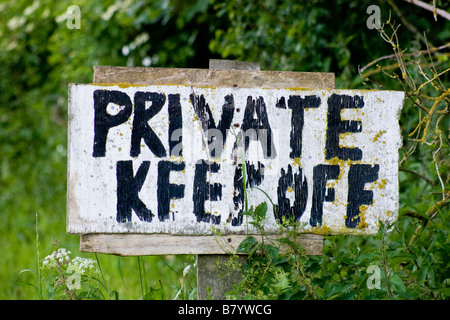 hand painted Private keep off sign Stock Photo