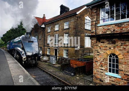 Sir Nigel Gresley steam locomotive, North Yorkshire, England, Europe Stock Photo