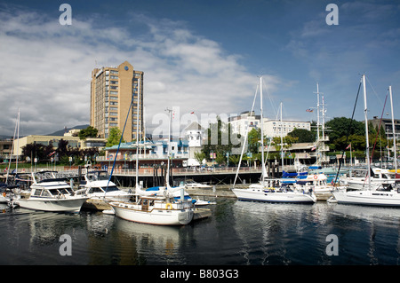 BRITISH COLUMBIA -  Small boat harbor in downtown Nanaimo on Vancouver Island. Stock Photo