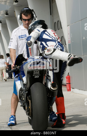 SEPANG MALAYSIA February 5 2009 Spanish Jorge Lorenzo of Fiat Yamaha Team at MotoGP Official Test at Sepang Malaysia Stock Photo