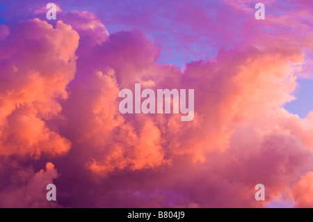 Evening light on clouds at sunset Island of Kauai Hawaii Stock Photo