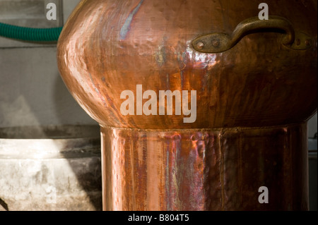 Souma (Tsipouro) distillation Stock Photo