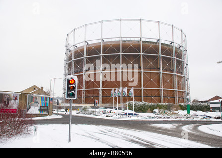 gasometer in Huddersfield Stock Photo