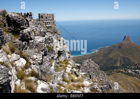 the upper cable car station on the summit of table mountain cape town south africa Stock Photo
