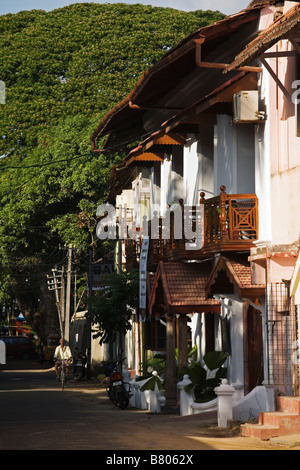 Streetscene from Rose Street in Fort Cochin lined with historical houses Kerala India Stock Photo