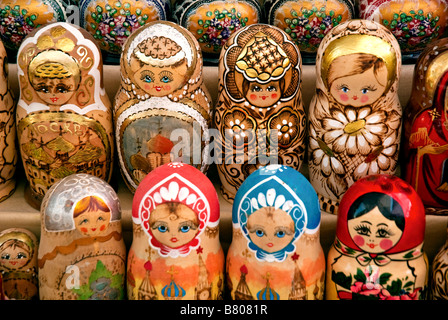 russian matrioshka dolls in baku azerbaijan market Stock Photo