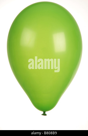 green balloon isolated on white shot in studio Stock Photo