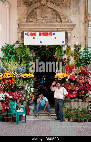 flower shop in baku azerbaijan Stock Photo