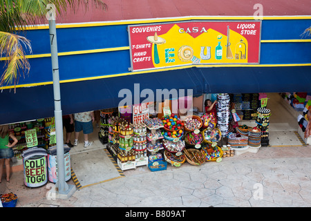 Gift and souvenir shop at the dock in the port of Cozumel Mexico Stock Photo