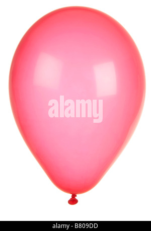 Red colored inflated balloon isolated on white Stock Photo