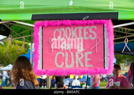 Cancer survivors participating in American Cancer Society's Relay for Life fund raising event in Ocala, Florida, USA Stock Photo