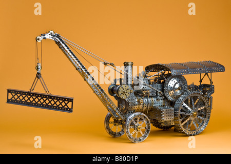 Meccano scale model of  traction engine Stock Photo