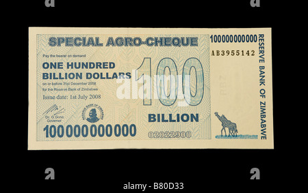 Zimbabwe 100 billion dollar note