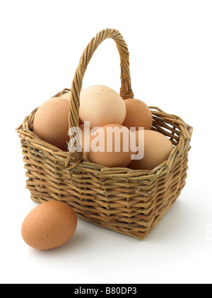 basket of eggs Stock Photo