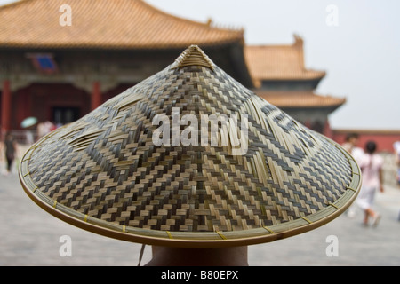 Chinsese straw hat in the Forbidden city, Beijing, China Stock Photo